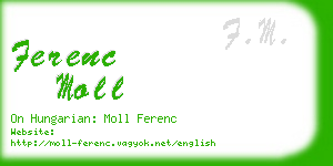 ferenc moll business card